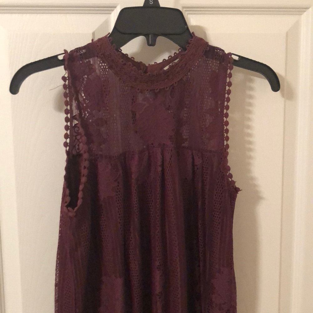 Burgundy sleeveless dress